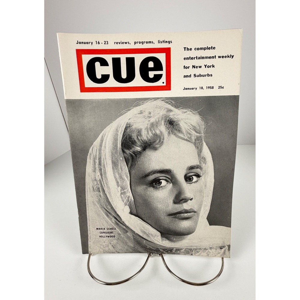 Vintage 1958 Cue‎ Magazine Maria Schell Cover NYC Broadway TV Ads January 18